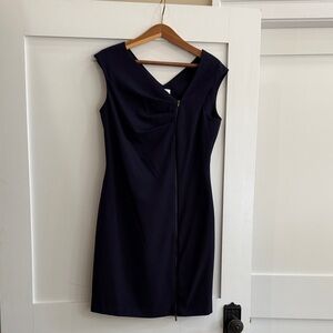 Calvin Klein Asymmetrical Navy Dress